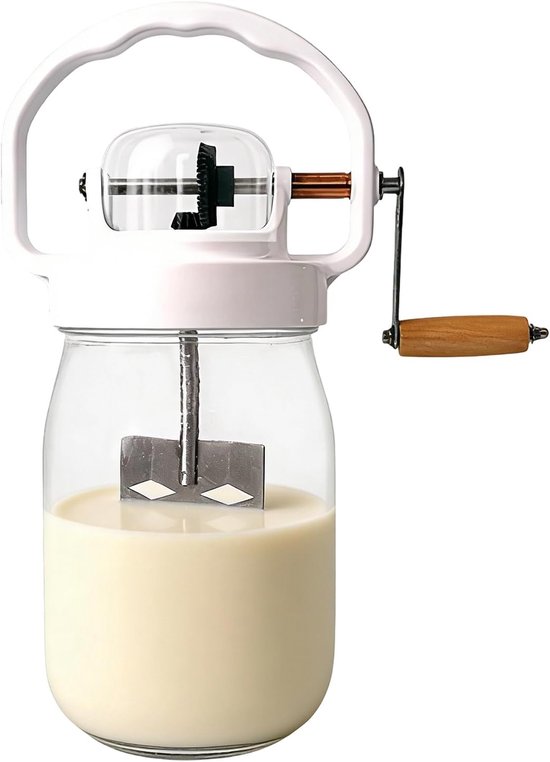 Handmixer Kom - Eiermixer Keuken - Zelf Boter Maken - Handmatige Bediening - 1500 ml - Meerkleurig