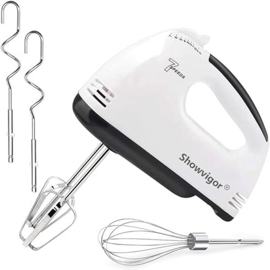 Handmixer met 7 standen, inclusief 2 gardes en 2 roestvrijstalen kneedhaken