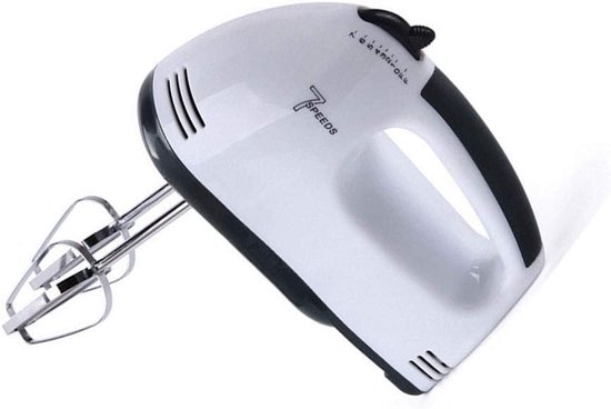 Handmixer met accessoires - Keukenmixer - Bakken en mixen - 7 snelheden en turbo - 180 Watt - Wit