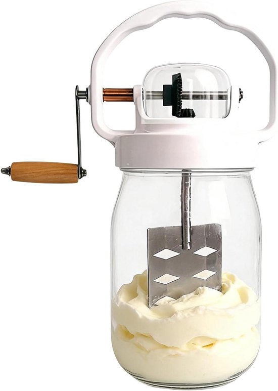 Handmixer Met Blender - Keukenmixer Glazen Whisker - Zelf Boter Maken - Geurvrije Container - 1500ml - Multi kleuren