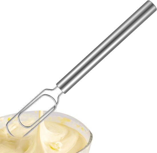 Handmixer met Klopper - Roerstaaf Garde - Beslag Maken - Slotvrij Ontwerp - 30 cm Lengte - Zilverkleurig