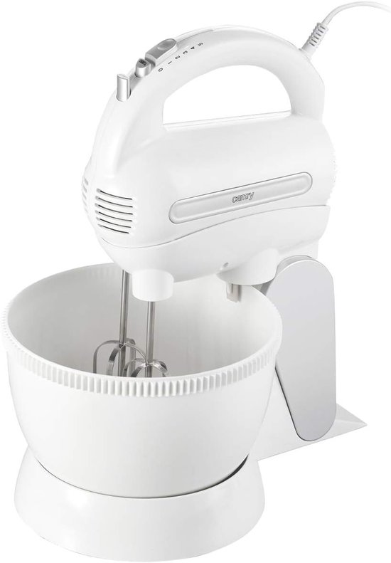 Handmixer met mengkom en roestvrijstalen accessoires - 600 W, 5 snelheden, turbo-functie van Merkloos