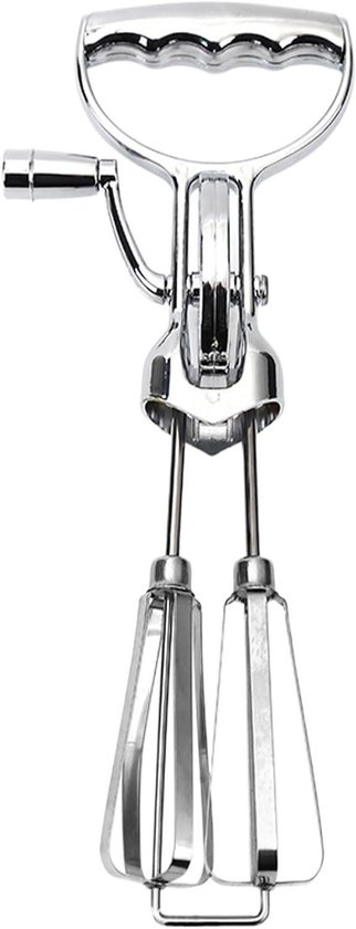 Handmixer met Slagroomgarde - Rotary Klopper - Beslag Mixen - Dubbele Kop - 31 cm - Zilverkleurig