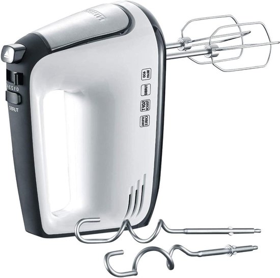 Handmixer met Spiraalkabel - 400 W - Wit Zwart van Tristar