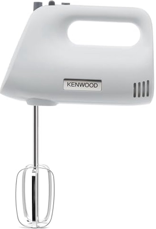 Handmixer met Turbo Functie en RVS Kneedhaken - Perfect voor Bakken en Koken - 450 Watt, Wit van Merkloos
