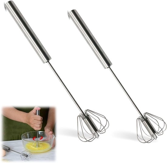 Handmixer met veersysteem - ergonomisch ontwerp - automatisch kloppen - geen batterijen nodig - ShopVlot