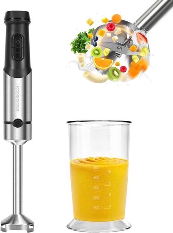 Handmixer Multifunctioneel - 1200 W Vermogen - 800 ml Inhoud - Metaal Materiaal - Elektrisch Met Snoer - 12 Snelheden - Keukenmixer
