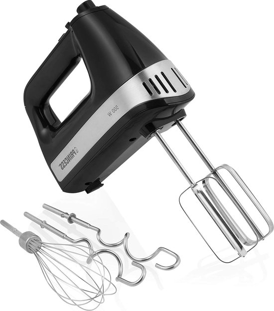 Handmixer Power 500 - krachtige motor - opbergdoos - Zwart met handvat van Tristar