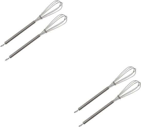 Handmixer Roerder Set - Keuken Garde - Haarverf Mengen - Met Ophanghaak - 4 Stuks - Zilver van Merkloos