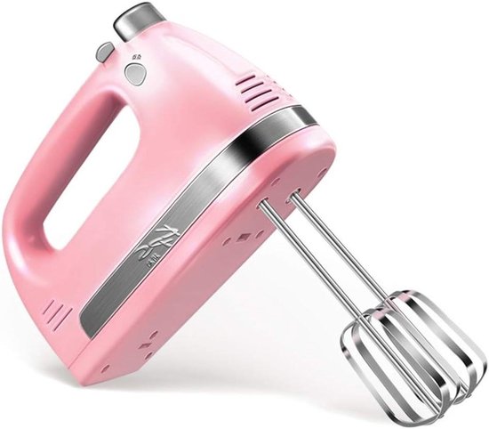 Handmixer Roestvrij Staal - Keukenmixer Garde - Bakken en Mixen - 5 Snelheden Turbo - 350W - Roze