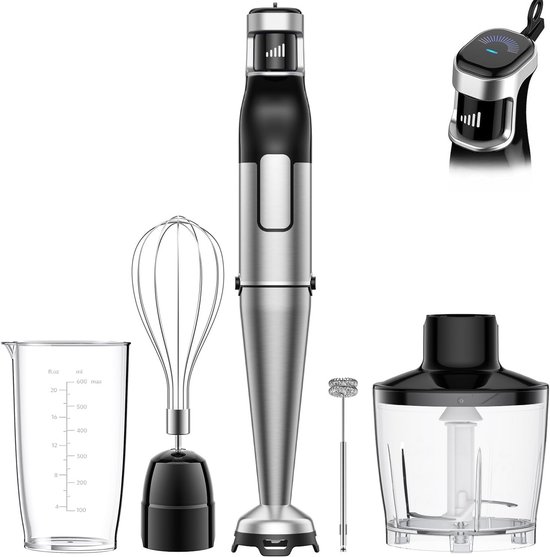 Handmixer Set - Keukenapparaat - Maaltijden Bereiden - 5-in-1 Functionaliteit - 1100 Watt - Zwart