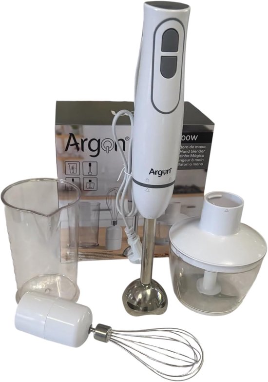 Handmixer Set - Keukenmixer Accessoires - Culinair Bereiden - Krachtige 300W Motor - 600ml Bekers - Wit