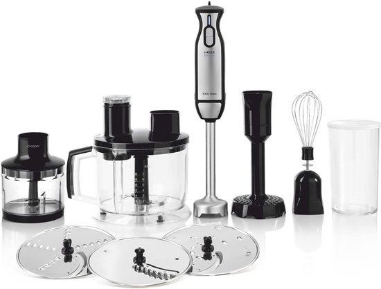 Handmixer Set - Keukenmixer Staafmixer - Eten Bereiden - Krachtige Turbofunctie - 1000 Watt - Zwart