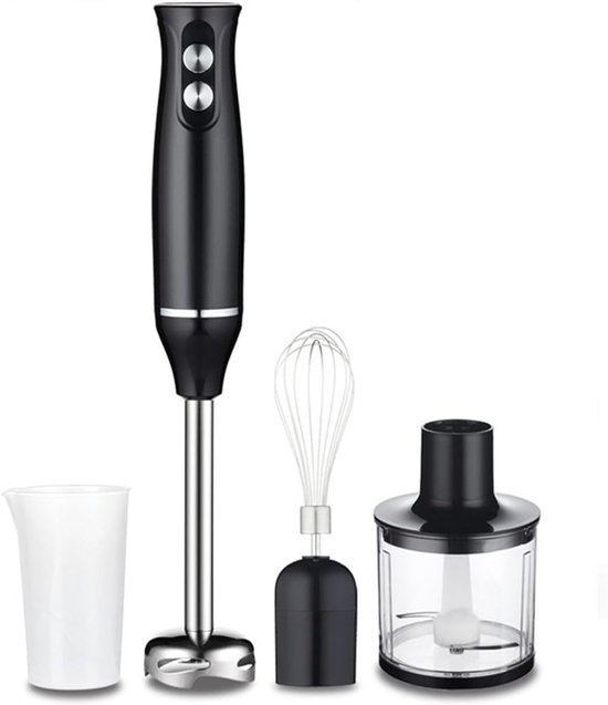 Handmixer Set - Keukenstaafmixer - Maaltijden Bereiden - 4-in-1 Functies - 500 Watt Vermogen - Zwart