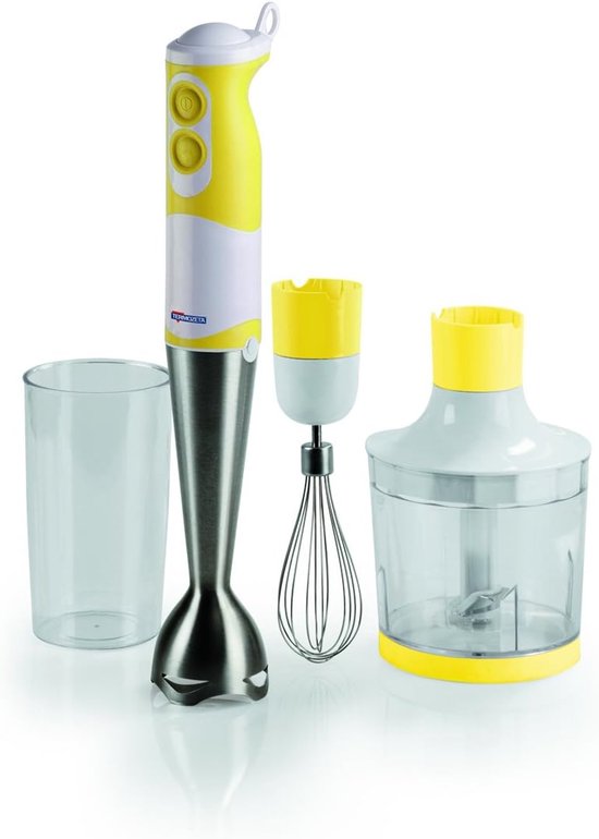 Handmixer Set - Staafmixer Keukenmixer - Eten Bereiden - 3 Opzetstukken - 600 ml - Geel