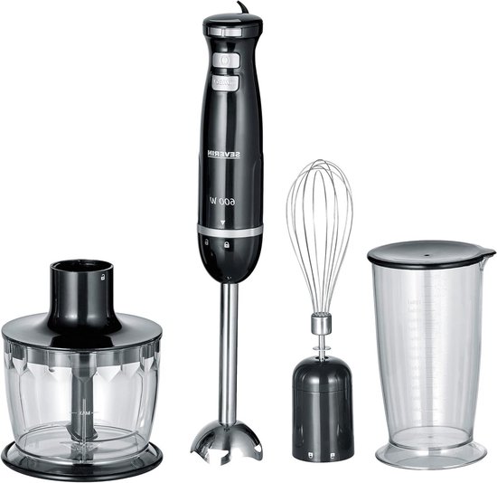 Handmixer Set - Staafmixer Keukenmixer - Smoothies Maken - Inclusief Garde Hakker - 700 ml - Zwart RVS