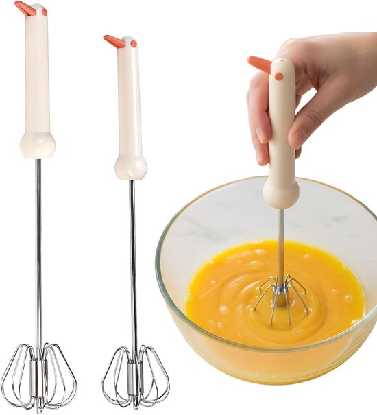 Handmixer set van 2 - roestvrij staal - semi-automatisch - ideaal voor bakken - ShopVlot