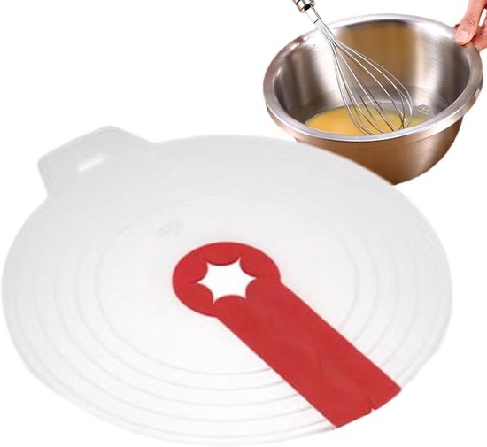 Handmixer Spatbord - Mixer Deksel - Schoon Bakken - Transparant Ontwerp - 30.1 x 24.4 x 3.2 cm - Rood