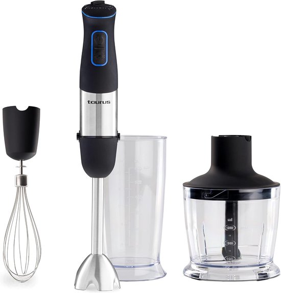 Handmixer - Staafmixer - Eten Bereiden - 1000W Vermogen 20 Snelheden - 500 ml Hakmolen - Zwart