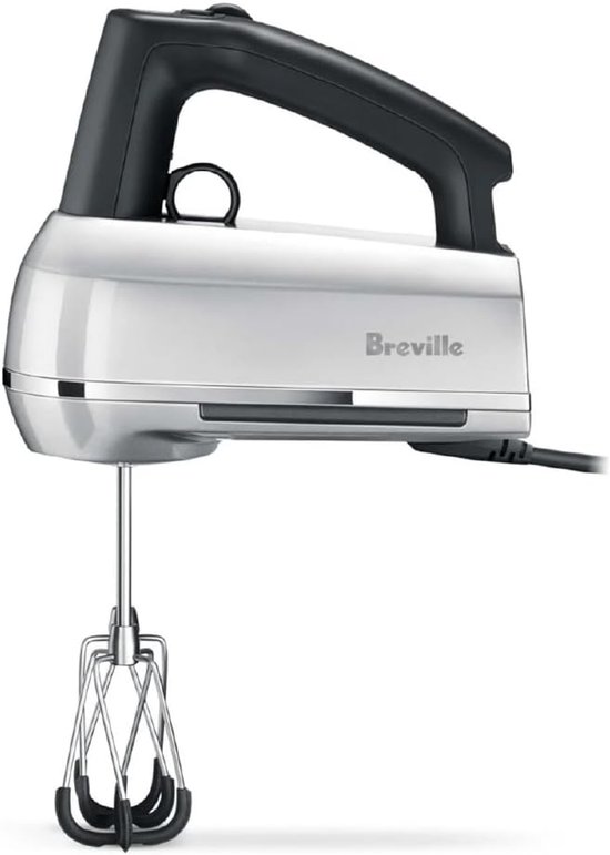 Handmixer Staal - Keukenmixer Krachtig - Beslag Kloppen - Negen Snelheden - 240 Watt - Zilver van Merkloos