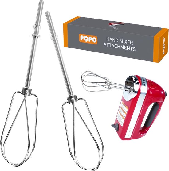 Handmixer Vervangingskloppers - RVS Bevestigingen - Geschikt voor Diverse Kitchen Aid Modellen - Perfect voor Bakken - ShopVlot