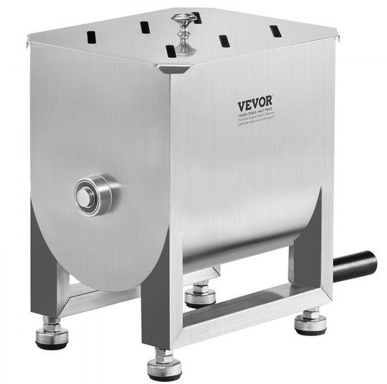 Handmixer Vleesmixer - 15 L Capaciteit - 6,8 kg Vlees - RVS - Handmatig Bediening - Vleesmenger