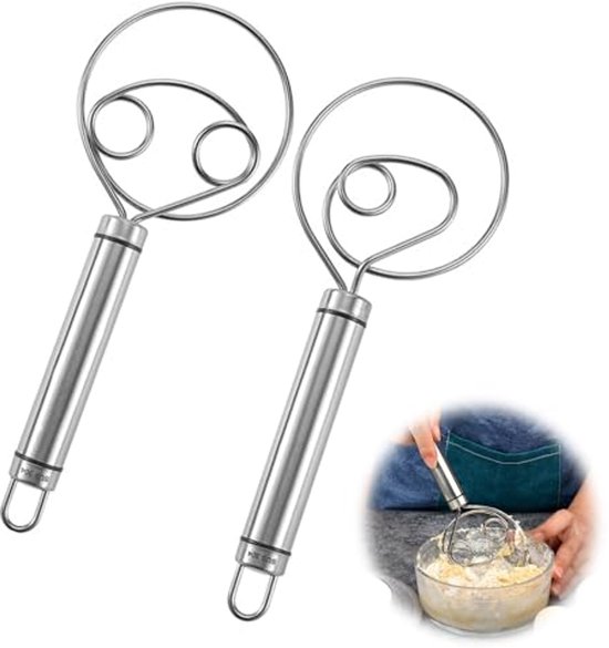 Handmixers voor Deeg en Beslag - RVS Deegbeslag Mixer Set van Merkloos