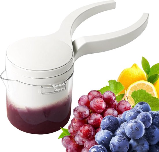 Handpers Fruit - Sap Perser - Drankjes Maken - Niet-Glijdende Greep - 9x27x11.4cm - Wit