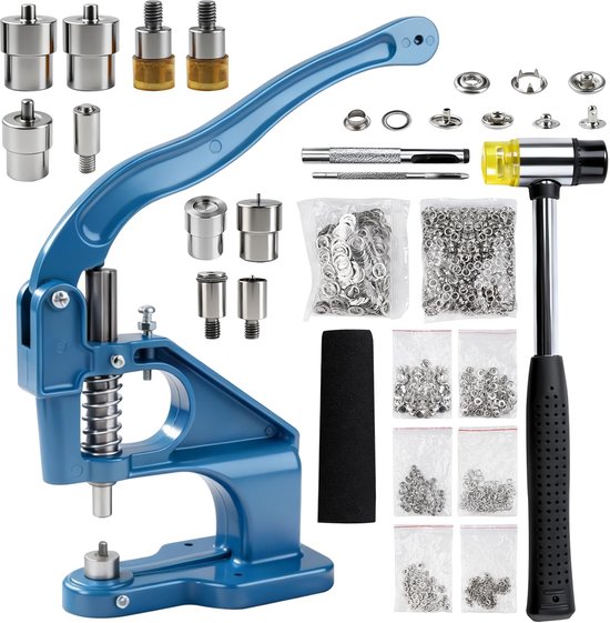 Handpers grommet machine - robuust ontwerp - inclusief hamers en stansen - ideaal voor leerbewerking - ShopVlot