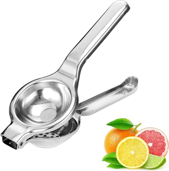 Handpers sapcentrifuge, handpers voor citroenen en limoen, limoen, citruspers, roestvrij staal, voor het knijpen van citroen en citrusvruchten, anti-bijtmiddelen