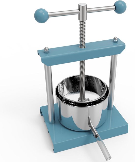 Handpers Sapmaker - Fruitpers Wijnmaker - Zelf Sappen Maken - Hoge Sapopbrengst - 2 Liter Capaciteit - Blauw van Merkloos