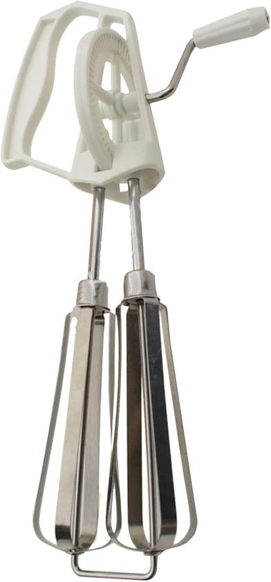 Handslinger voor mixer - Keuken accessoire - Gelijkmatig mengen - Dubbele mengkop - 10.9 x 13.8 cm - Wit