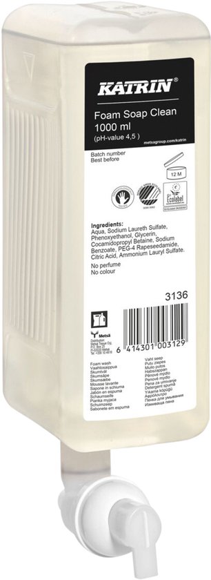 Handzeep Katrin Clean schuim 1000ml 3136 | 6 stuks van Merkloos