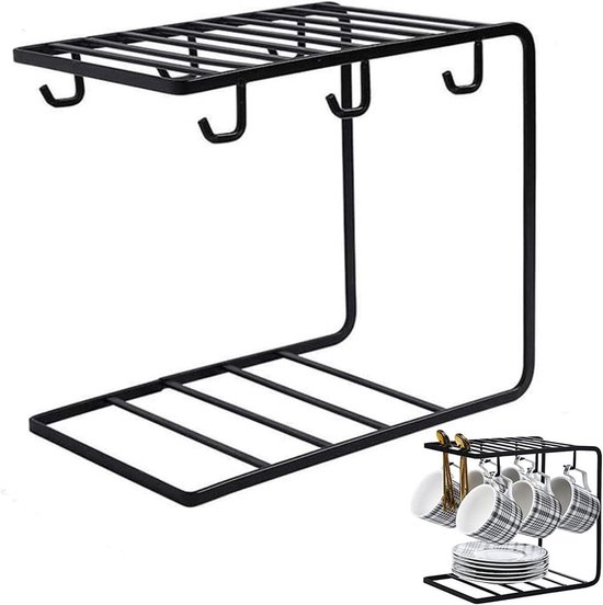 Hanging Cup Holder voor Koffie en Thee, Ideaal voor Keuken en Tafel, Ruimtebesparend en Stijlvol Design van Merkloos