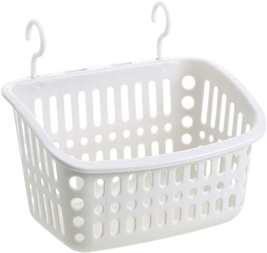 Hanging Plastic Storage Basket voor Badkamer en Keuken - Multifunctionele Organizer met Haken voor Makkelijk Opslag en Ruimtebesparing
