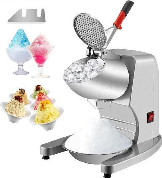 Happyment Ijscrusher Deluxe - Zilver - Smoothie maker - Slush maker- Cocktail ijs - RVS van Happyment