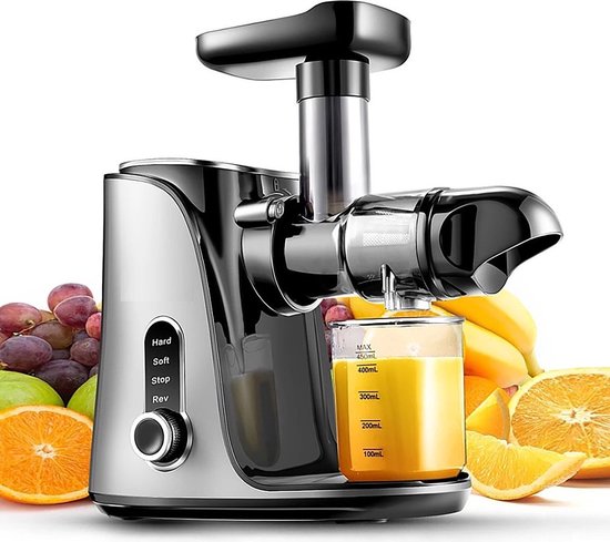 Happyment Slowjuicer PRO - Sapcentrifuge Met Led Display - Grijs - 500ml - Anti Slip van Merkloos