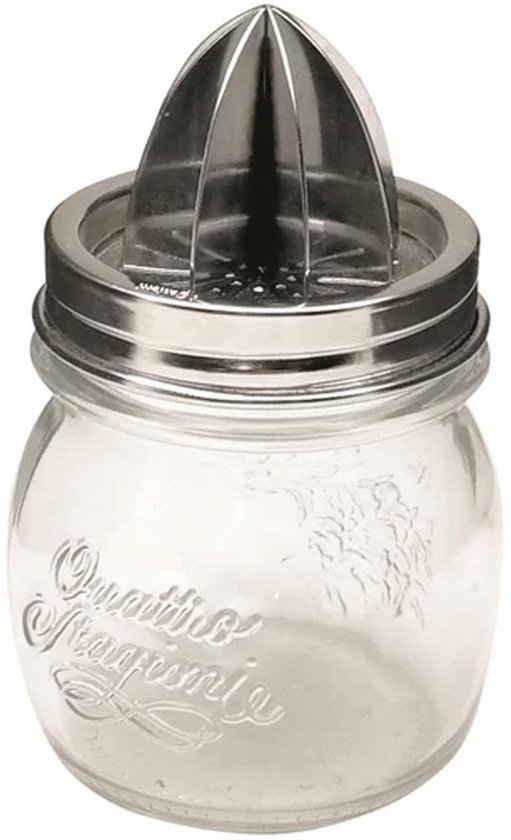 HappyTappi - Citroen/ limoenpers - Roestvrij staal - Met glazen pot - 250 ml -7,5 x 7,5 x 13 cm van Merkloos