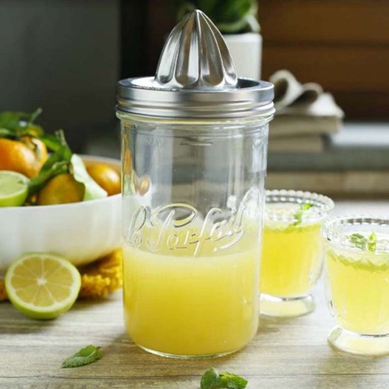HappyTappi - Citruspers - Le Parfait pot - 750 ml - Handpers - Glas - RVS van Merkloos