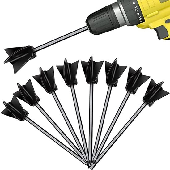 Hars Mixer Set - Epoxy Roerder - Gelijkmatig Mengen - Spiraalvormig Vierbladig Ontwerp - 8 Stuks - Zwart