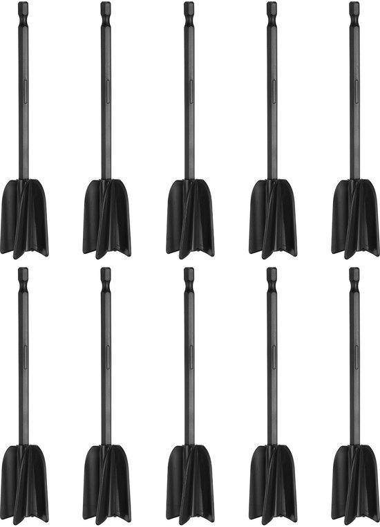 Harsmixerpeddels - 10 stuks - ABS kunststof - Zwart