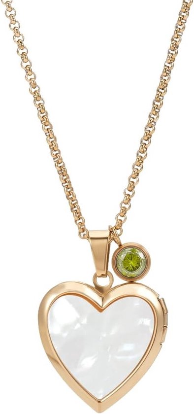 Hartvormige Locket Hanger van Natuurlijke Schelp - 18 Inch Ketting voor Vrouwen, Verjaardagscadeau en Herinneringsjuweel van Merkloos
