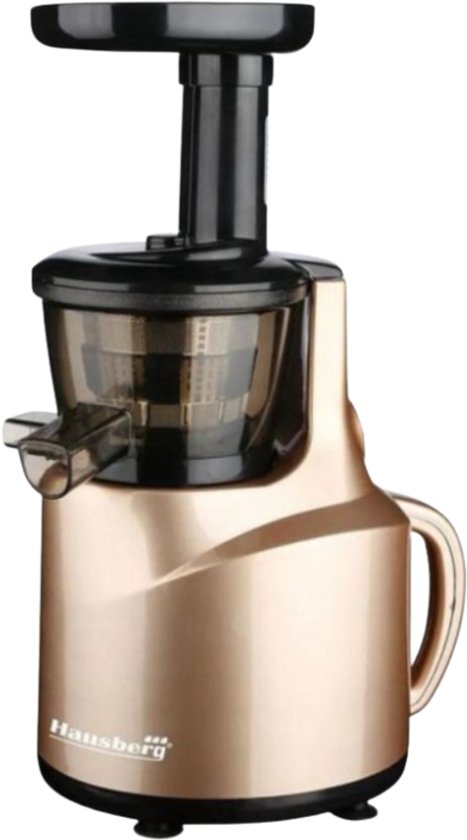 Hausberg HB‑7519 Slowjuicer – 150W – Cold Press – Extra Brede Vulopening – Dubbel Filter – Koperen Motor – Goud van Hausberg