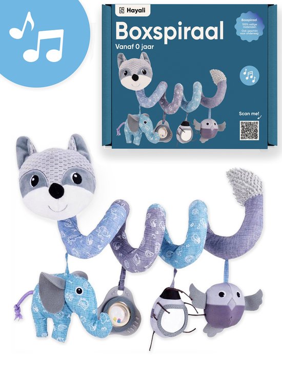 HAYALI®Boxspiraal Speelgoed Baby 0 Jaar voor Babybox/Kinderwagen - Autostoelspeeltje Jongen & Meisje - Activiteitenspiraal Knuffel van HAY