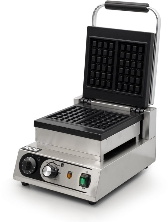 HCB® - Professioneel horeca Wafelijzer voor 2 Luikse wafels - Wafelmaker van RVS / INOX - 38x30x27 cm (DxBxH) - 10 kg - 8681 van HCB