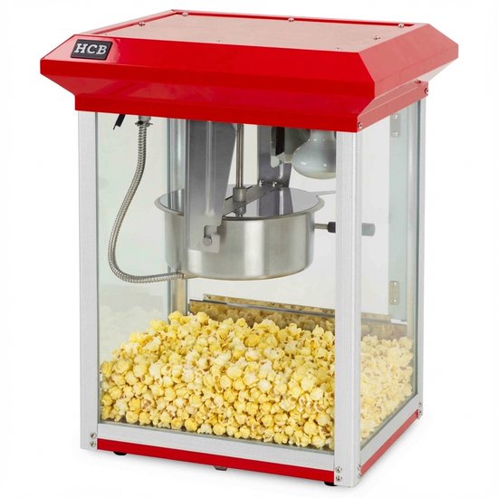 HCB® - Professionele compacte Popcorn machine - 230V - Popcornmachine - Rood - Horeca Popcornmaker - 14.9 kg - 6240