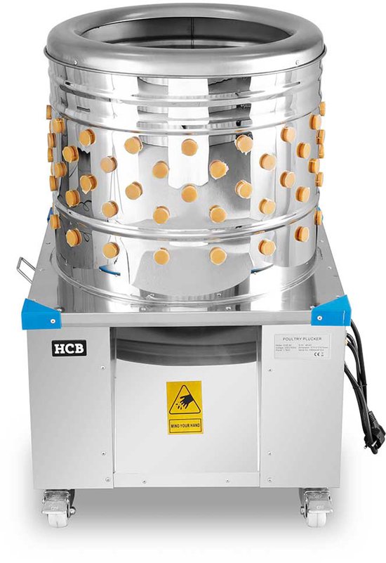HCB® - Professionele Gevogelte plukmachine - verrijdbaar - 180 st/u - 230V - 45 kg - 4150 van Merkloos