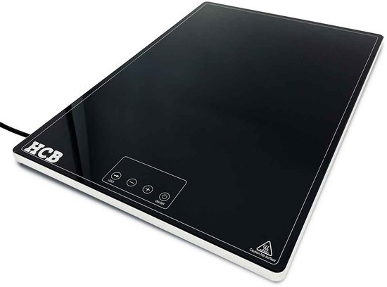 HCB® - Professionele Horeca Inductie warmhoudplaat - Elektrisch 230 Watt - 230V - RVS / INOX Rechaud - 55x38x2.5 cm (DxBxH) - 3.10 kg - 9201