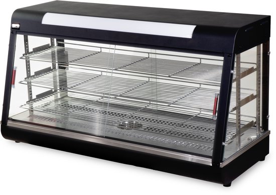 HCB® - Professionele Horeca Warmhoudvitrine - 230V - RVS / INOX - 48x120x65 cm (DxBxH) - 20 kg - 8470