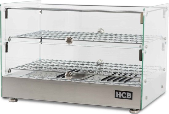 HCB® - Professionele Horeca Warmhoudvitrine - 50 liter - 230V - RVS / INOX - 36.1x55.4x37.6 cm (DxBxH) - 14 kg - 3368